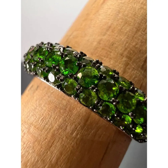Green Chrome Diopside Rhodium Over Sterling Silver Ring 1.18ctw size 9 - Picture 10 of 11